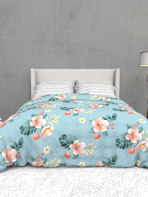 The White Moss Soft Cotton Ida Double Bedsheet With 2 Pillow Covers-2